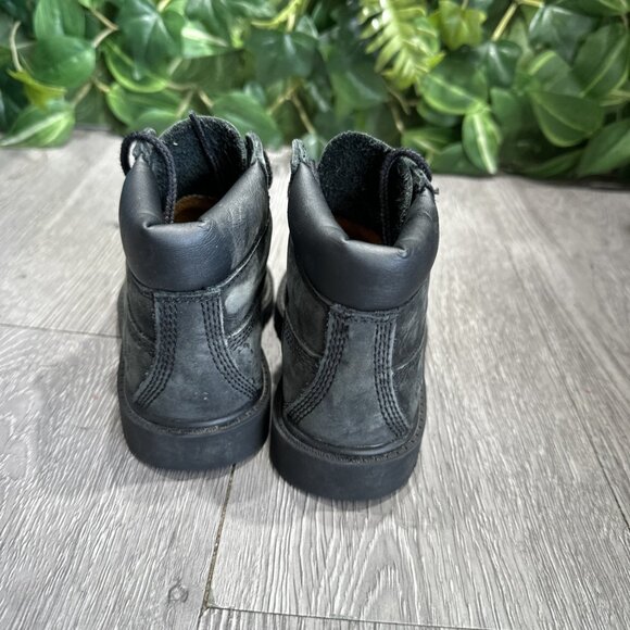 TODDLER TIMBERLAND  6" PREMIUM WATERPROOF BOOT BLACK NUBUCK SIZE 7 - Picture 5 of 8